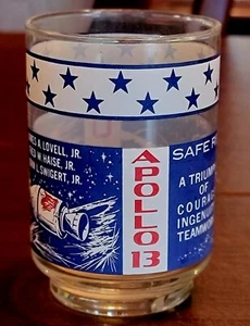 Vaso de whisky vintage Libbey Apollo 13 espacio NASA luna astronauta - Imagen 1 de 6