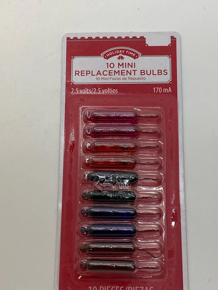 Light Keeper Pro 10 Mini Replacement Bulbs Multi-Color. 2.5 Volts Christmas Tree - Image 1 of 2