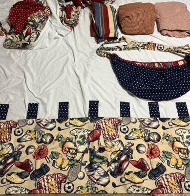 Lote de 9 Graham Kracker Deporte Fútbol Béisbol Cuna Cama Bebé Ropa de Cama Habitación EE. UU. Foto 1 de 4