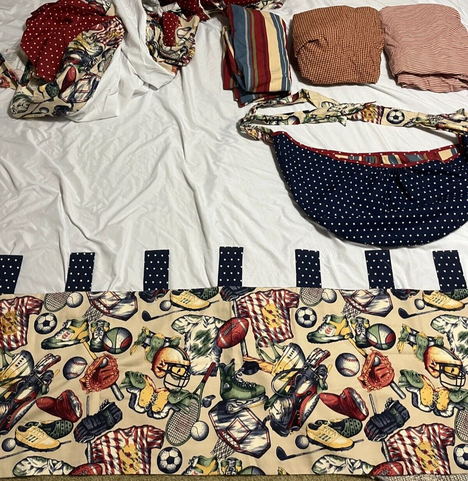 Lote de 9 Graham Kracker Deporte Fútbol Béisbol Cuna Cama Bebé Ropa de Cama Habitación EE. UU. Foto 1 de 4