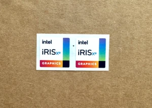 2x Intel Iris Xe Graphics Desktop / Laptop Sticker Label Decal 18mm x 18mm - Picture 1 of 2