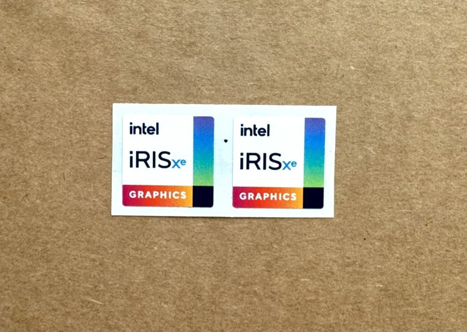 2x Intel Iris Xe Graphics Desktop / Laptop Sticker Label Decal 18mm x 18mm - Image 1 of 2