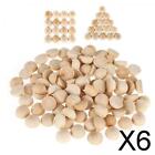 6x 100pcs Unfinished Half Wood Beads Wood Half Beads For Paint Diy Projects Toy