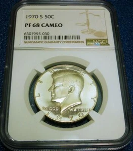 1970-S NGC PF68 CAMEO 50C KENNEDY HALF-DOLLAR #030 - Picture 1 of 4