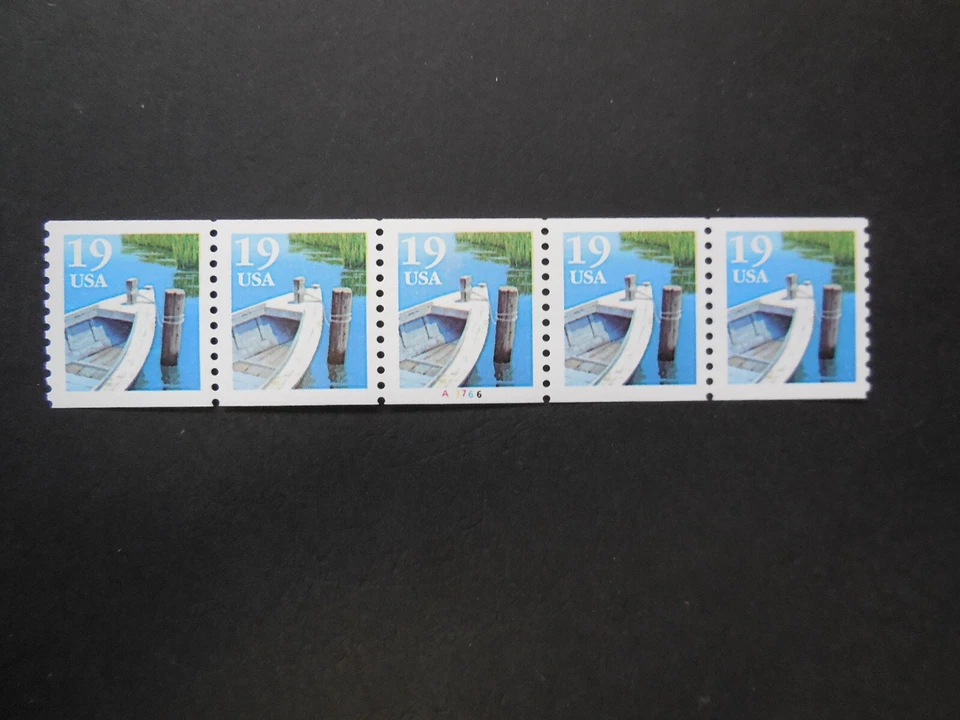 #2529a 19c Fishing Boat PNC5 Coil Strip Plate #A7766 MNH OG VF - Image 1 of 1