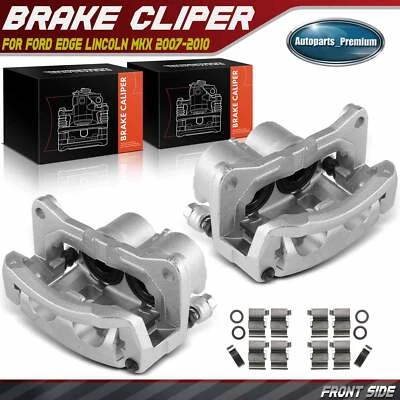 Par de pinzas de freno de disco delanteras con soporte para Ford Edge Lincoln MKX 2007-2010 Foto 1 de 4