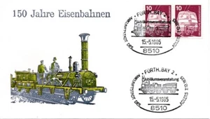 Eisenbahn-Jubiläumsbrief "150 Jahre EISENBAHNEN", 1985, Fürth, Motiv "ADLER" - Bild 1 von 1