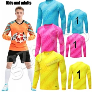 Football Kids Boys Girls Goalie Goalkeeper Shirt Padded Elbow - Picture 1 of 18