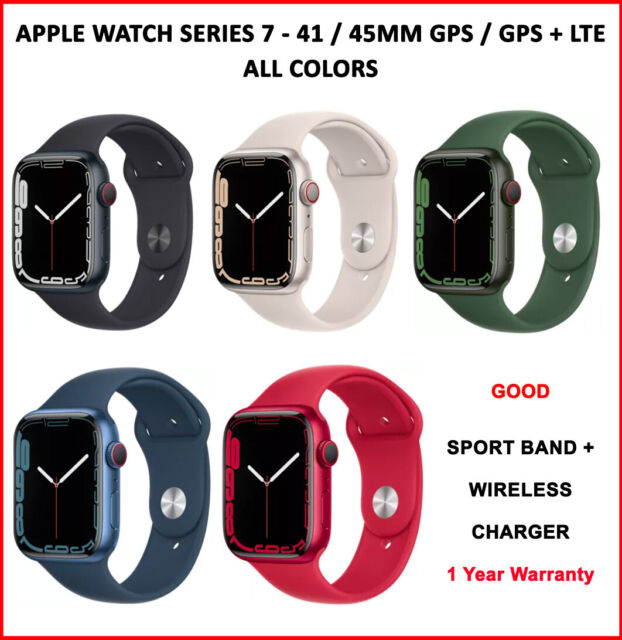 Restored Apple Watch Series 7 GPS - 41mm - Starlight Aluminum - Starlight Gold Case Band (Refurbished)