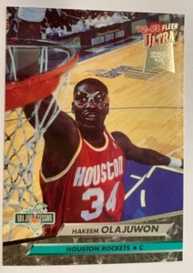 HAKEEM OLAJUWON 92-93 FLEER ULTRA DUNK RANK #4 NUMBER 204 TOP 20 JAMMER-USED - Picture 1 of 4