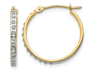 Diamond Hoop Earrings in 14K Yellow Gold - Picture 1 of 4