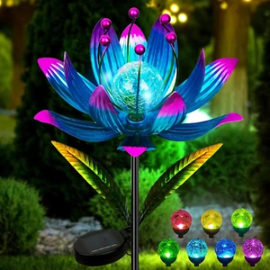 Wind Spinners Outdoor, 38 Inch Metal Wind Spinner Yard Art with Stake, Purple - Picture 1 of 11