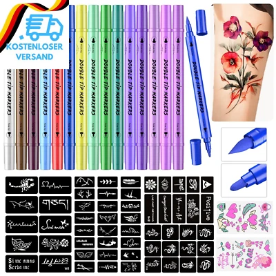 PFARRER Temporäre Tattoo Markers for Skin, Tattoo Stifte Für Die Haut 15 Body Ma