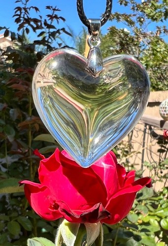 CHROME HEARTS Collana cuore vetro trasparente cuore gonfio ciondolo vetro ciondolo cuore girocollo regalo