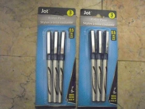 New ! 2 X 3 PK Jot Roller Pens, 0.5 MM Blue Ink Smooth Writing Metal Tip - Picture 1 of 1