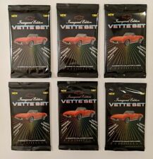 Lot of 6 Vintage Corvette Collector Card Packs Unopened Inaugural Edition 1991