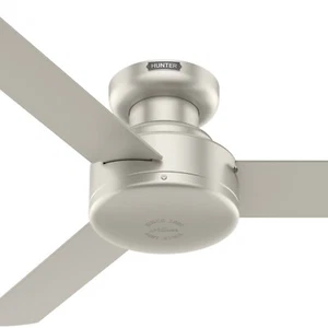 Hunter Fan 44 in Low Profile Matte Nickel Ceiling Fan with 3 Blades and No Light - Picture 1 of 7