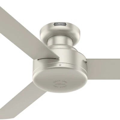 Hunter Fan 44 in Low Profile Matte Nickel Ceiling Fan with 3 Blades and No Light - Image 1 of 4