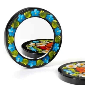 Cosmetic pocket mirror with Petrykivka painting - Picture 1 of 5