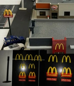 1-87TH HO SCALE 3D PRINTED McDonald's Arches and sign with pole 10-piece SALE! - Picture 1 of 14