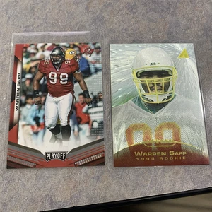 1995 PINNACLE #222 WARREN SAPP ROOKIE RC TROPHY COLLECTION Tampa Bay Buccaneers - Picture 1 of 5