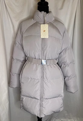Fabletics Puffer Coat Bryce Belted Women's Sz S Light Grey New MSRP $139.95 - Image 1 of 4