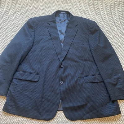 Stafford Suit Separates Men 50R Black Wool Pinstripe Blazer Jacket Old Money - Image 1 of 4