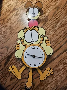 Vintage Garfield und Odie Paws Wandpendeluhr schwer zu finden - Bild 1 von 8