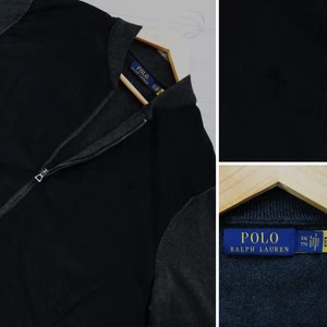 Chaqueta Bomber Polo Ralph Lauren Para Hombre 2XL Gris Doble Punto Cortavientos Cremallera Completa - Imagen 1 de 7