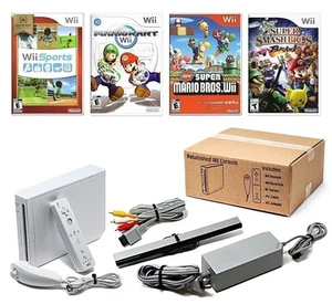 Authentic Wii Console System White + Pick Games, Controllers & Cords + US Seller - Picture 1 of 7