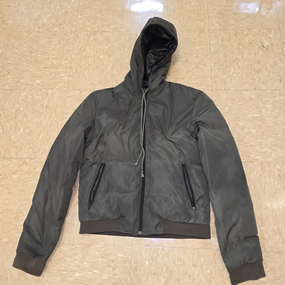 BLK DNM Hooded Bomber Jacket Olive Green Size Small RN139511 Good Condition - Image 1 of 4