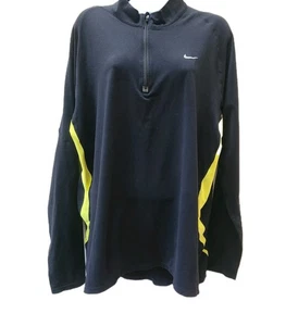 Nike Dri-FIT Womens XL 1/4 zip pullover top Black Yellow - Picture 1 of 13