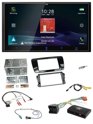 JVC USB Bluetooth 2DIN DAB Lenkrad Autoradio für Seat Ibiza 08-15 klavierlack - Bild 1 von 4