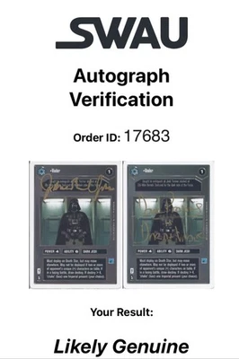 Star Wars CCG - James Earl Jones † & Dave Prowse † (Darth Vader)  - signed card - Bild 1 von 4