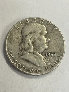 1953-S Benjamin Franklin Half Dollar, F/XF, 90% Silver, By REEDERSONG - Picture 1 of 12