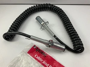 Velvac 590155 Seven-Way Coiled Cable, 6/12, 1/10 Gauge, 15' Long, Two 12" Leads - Picture 1 of 4