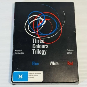 Three Colours Trilogy Blue White Red Collectors Edition PAL Region 4 DVD Box Set - Picture 1 of 14