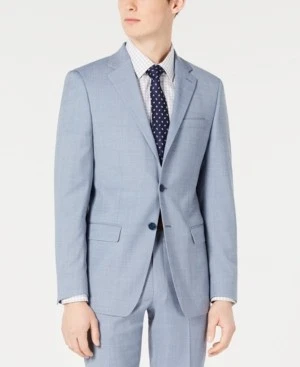 Traje Chaqueta Blazer Calvin Klein Para Hombres Calce Ajustado 44 R Azul Claro Elástico Sólido Foto 1 de 4