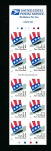 3268a Top Hat H Rate (33¢) Booklet Pane of 10 Stamps - Picture 1 of 4