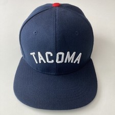 Tacoma Rainiers Hat Snapback Mens Blue White Plain Logo Adjustable Baseball Cap