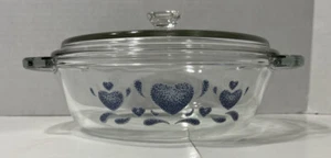Cazuela cubierta para horno Anchor Hocking con corazones azules 1,5 cuartos de galón 8,25" de diámetro - Imagen 1 de 14