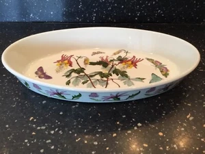 PORTMEIRION OVAL BAKING Dish 11.5” Botanic Garden Slender Columbine Flowers - Picture 1 of 6