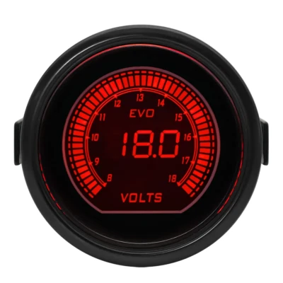 2" 52mm EVO Blue & Red Volt Voltage Car Digital LED Light Gauge Meter Universal - Image 1 of 4