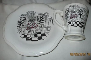 Pfaltzgraff Mug & Plate Grand Hotel - Reception Tile Floor -  2002 - set of 2 - Picture 1 of 5