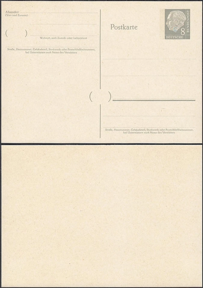 West Germany 1960-Postal stationary. Michel P35 II b w/white fluo(EB) MV-15286 - Image 1 of 1