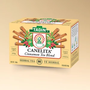 Té de hierbas de canela Tadin Canelita, 24 bolsas 1,69 fl oz - cálido y especiado - Imagen 1 de 6