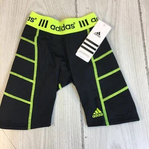 Adidas Girls Slider Shorts Size XS Destiny Solid Black With Neon NWT! - Picture 1 of 9