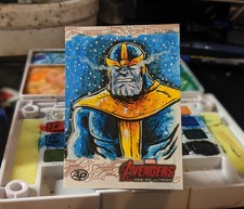 Upper Deck Avengers Age Of Ultron Sketch Card Art Thanos Marvel Comics 1/1