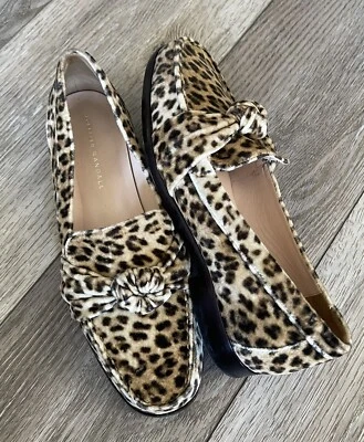 EUC $295 Loeffler Randall Elina витой узел бархат леопард печать мокасины США 9B - Изображение 1 из 4