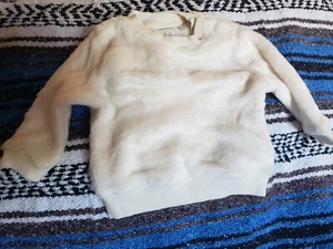 Gymboree I'm New Here Baby Girl 3-6 Mos Ivory Faux Fur Pullover Sweatshirt NWT - Picture 1 of 5